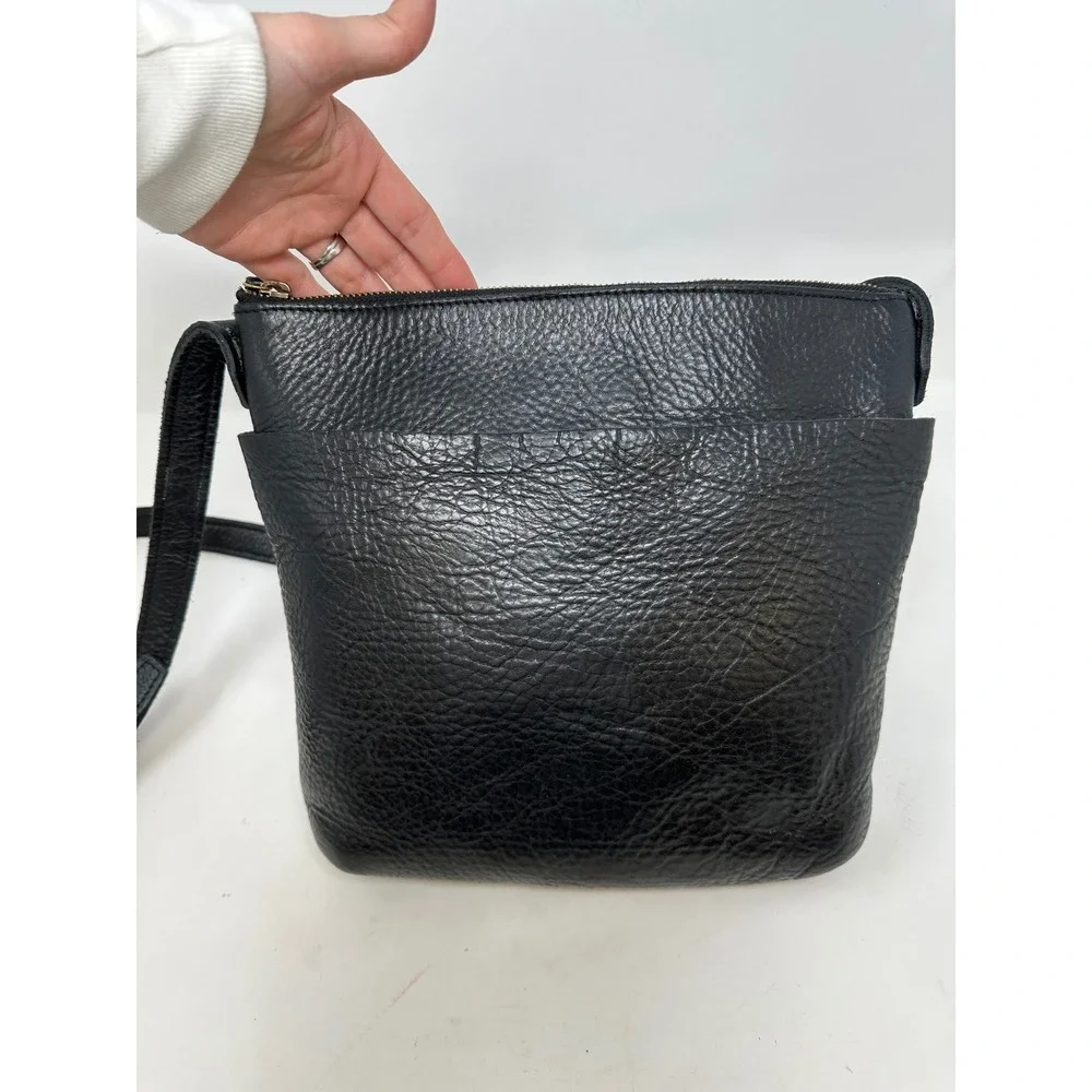 Lifetime Leather Sling Crossbody Black Minimalist‎ Full Grain